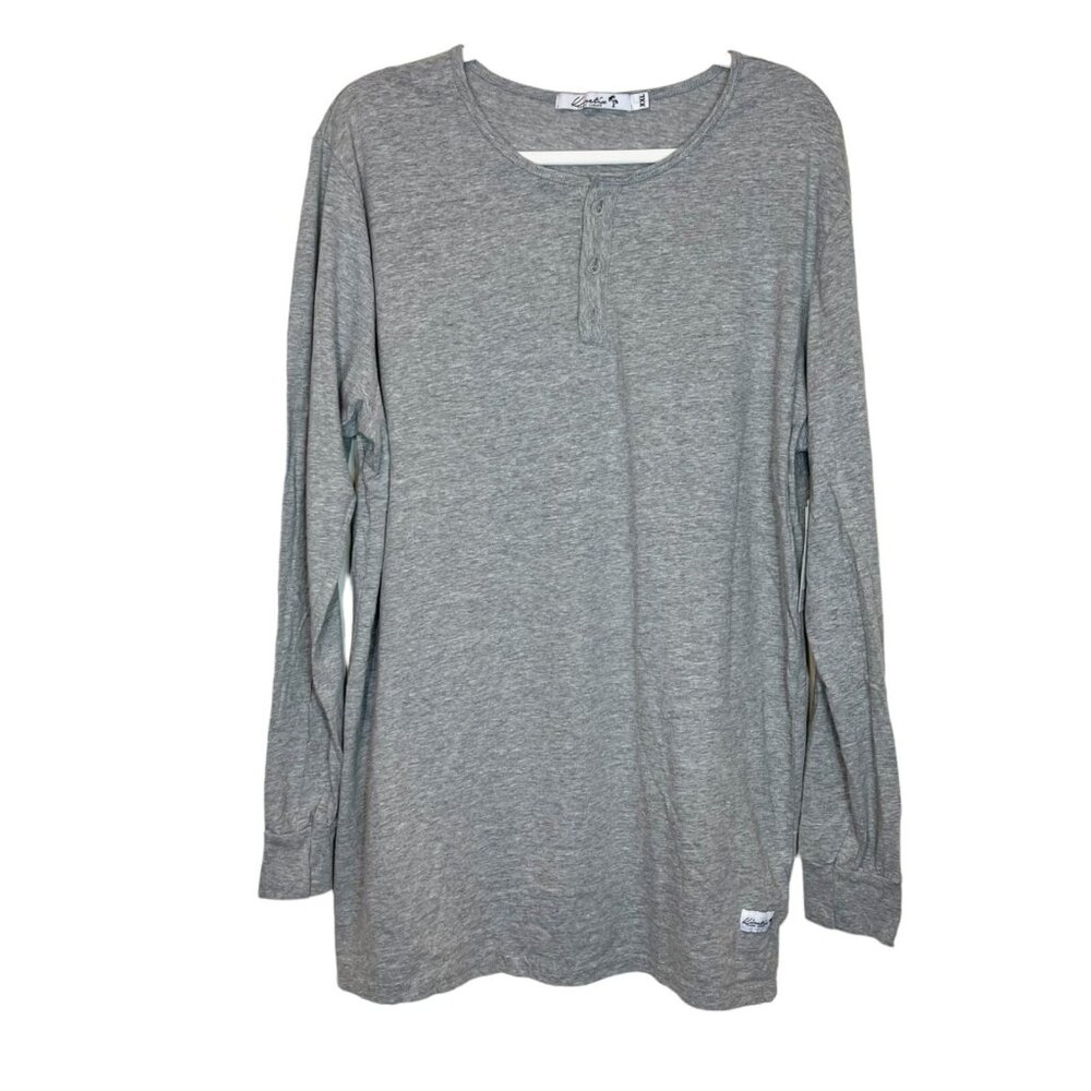 Kinetix XXL Gray Long Sleeve Henley NWT Shirt Mens Casual Luxury